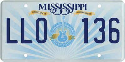 MS license plate LLO136