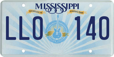 MS license plate LLO140