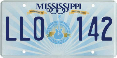 MS license plate LLO142