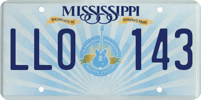 MS license plate LLO143