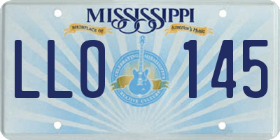 MS license plate LLO145
