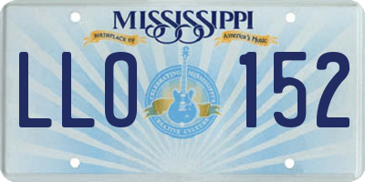 MS license plate LLO152