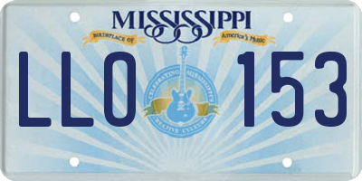 MS license plate LLO153