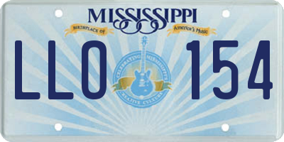 MS license plate LLO154