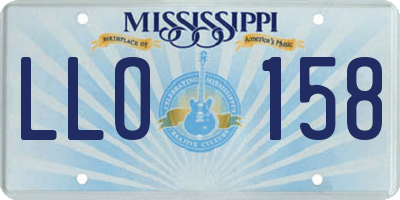 MS license plate LLO158