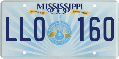 MS license plate LLO160