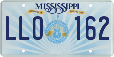 MS license plate LLO162