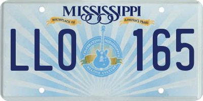 MS license plate LLO165