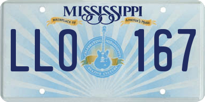 MS license plate LLO167