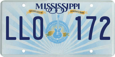 MS license plate LLO172