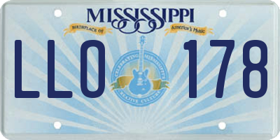 MS license plate LLO178