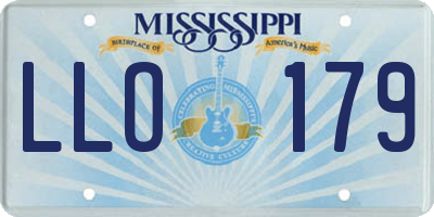 MS license plate LLO179