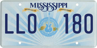 MS license plate LLO180