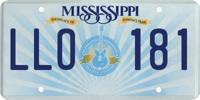 MS license plate LLO181
