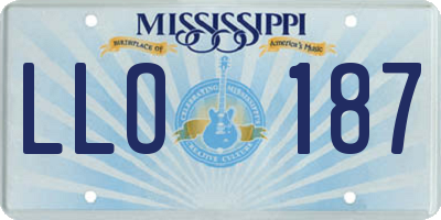 MS license plate LLO187