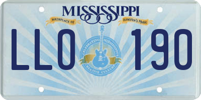MS license plate LLO190