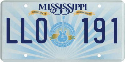 MS license plate LLO191