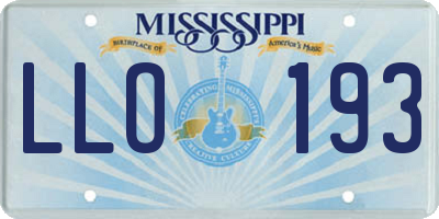 MS license plate LLO193