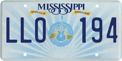 MS license plate LLO194