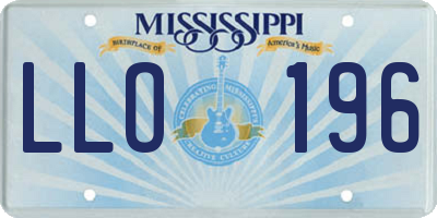 MS license plate LLO196