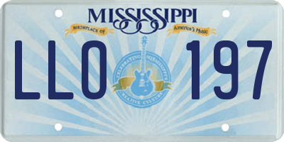 MS license plate LLO197