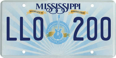 MS license plate LLO200