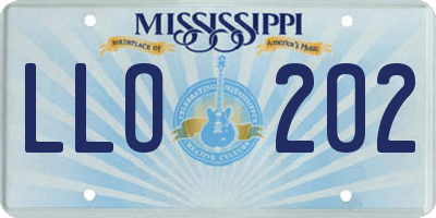 MS license plate LLO202
