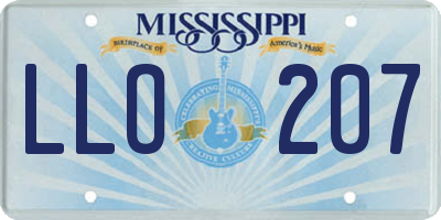 MS license plate LLO207