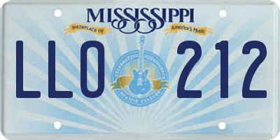 MS license plate LLO212