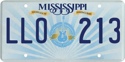 MS license plate LLO213