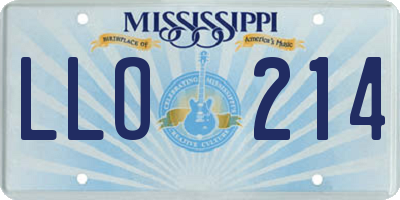 MS license plate LLO214