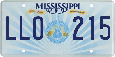 MS license plate LLO215