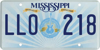 MS license plate LLO218