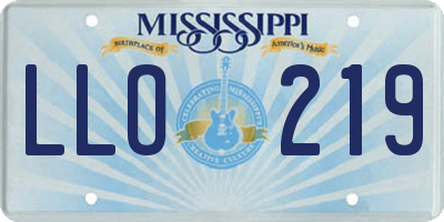 MS license plate LLO219