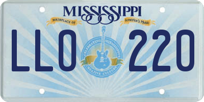 MS license plate LLO220
