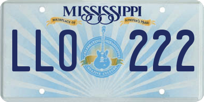 MS license plate LLO222