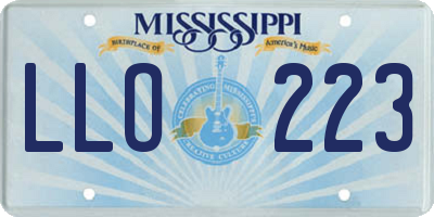 MS license plate LLO223