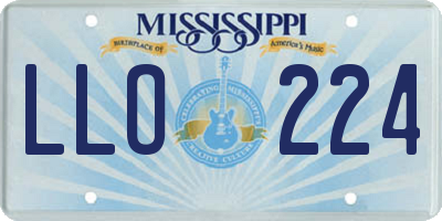 MS license plate LLO224