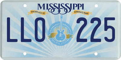 MS license plate LLO225