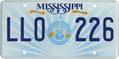 MS license plate LLO226
