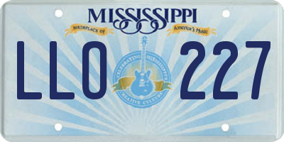 MS license plate LLO227