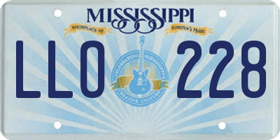 MS license plate LLO228