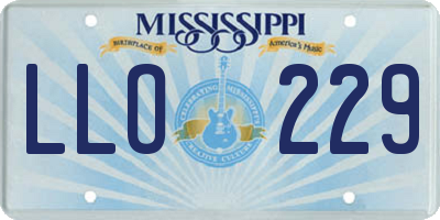 MS license plate LLO229