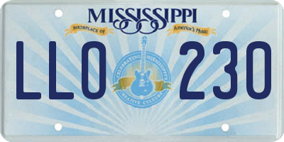 MS license plate LLO230
