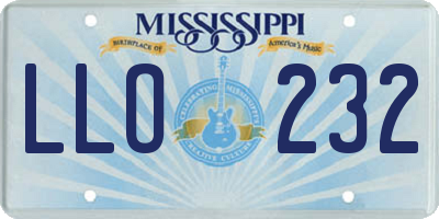 MS license plate LLO232