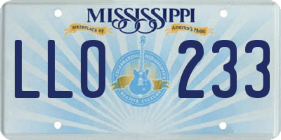 MS license plate LLO233