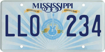 MS license plate LLO234