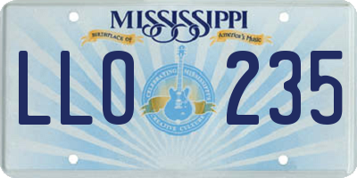 MS license plate LLO235
