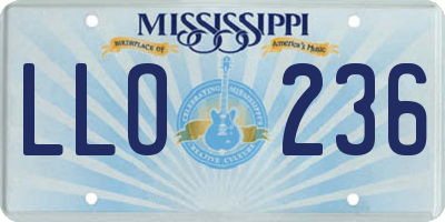 MS license plate LLO236