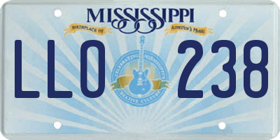 MS license plate LLO238